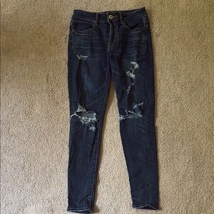 American Eagle Outfitters Blue Skinny Jeans Distressed